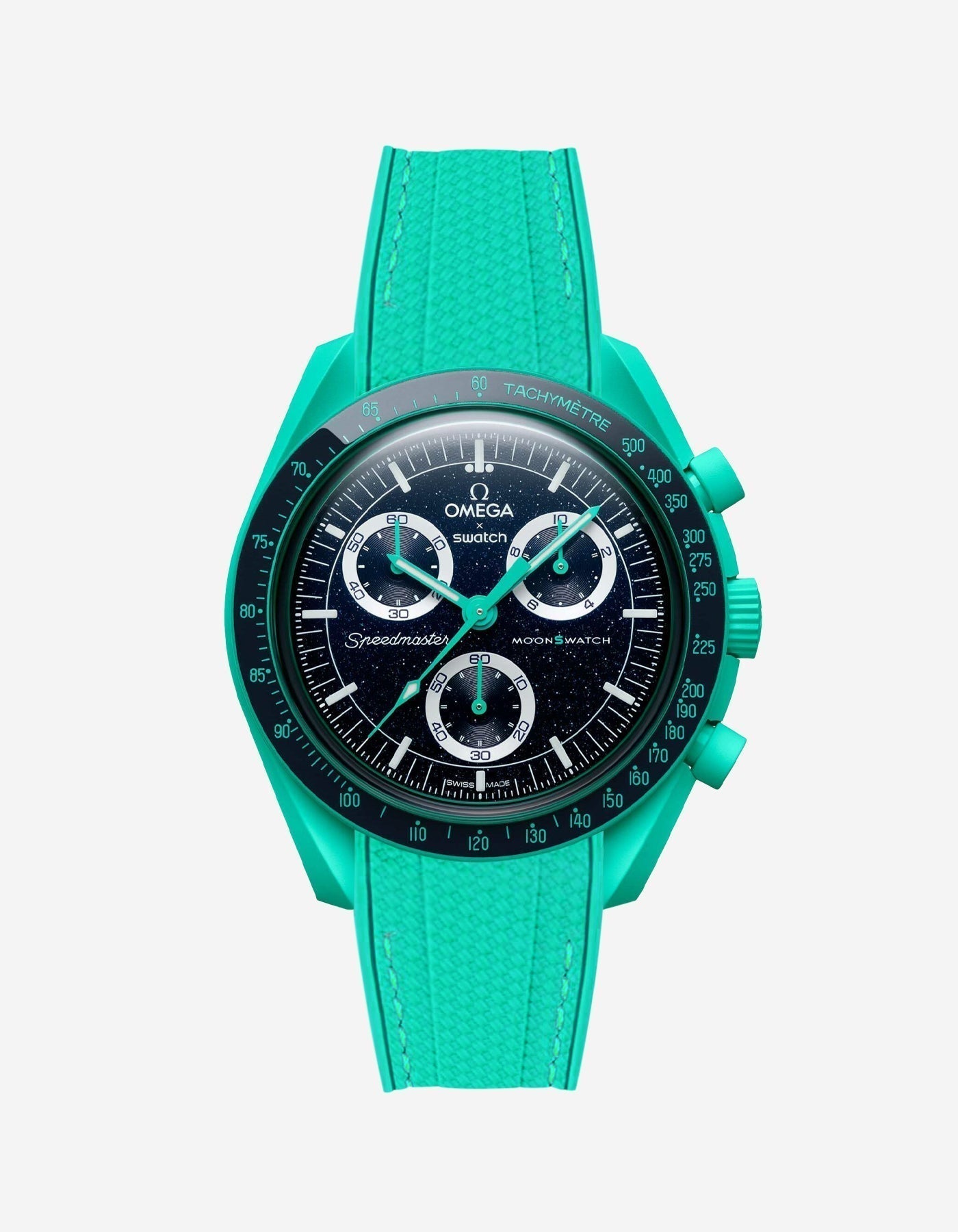 MoonSwatch Mission On Earth - Polar Lights Watch (Rubber Strap)