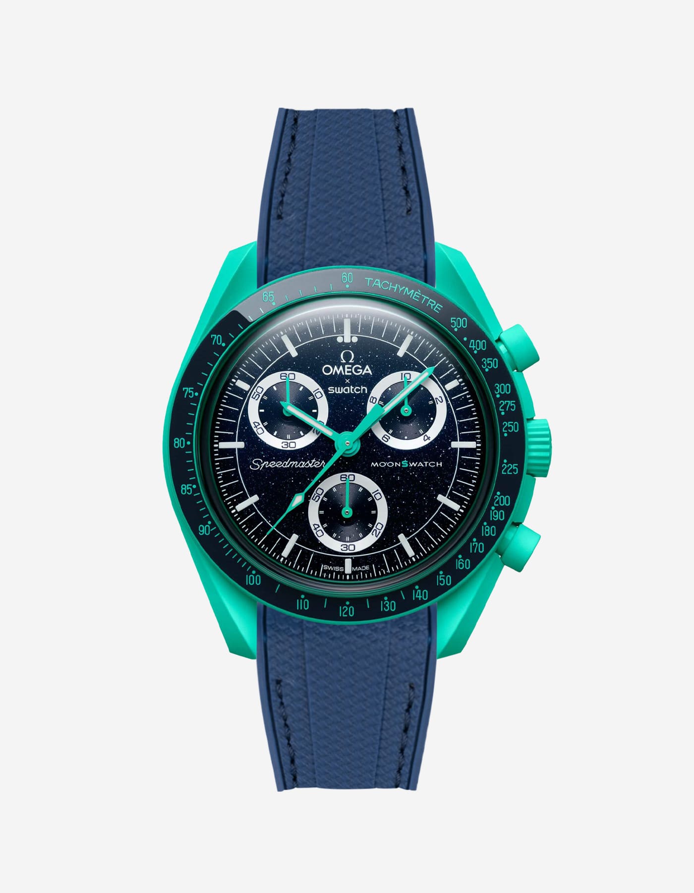 MoonSwatch Mission On Earth - Polar Lights Watch (Rubber Strap)