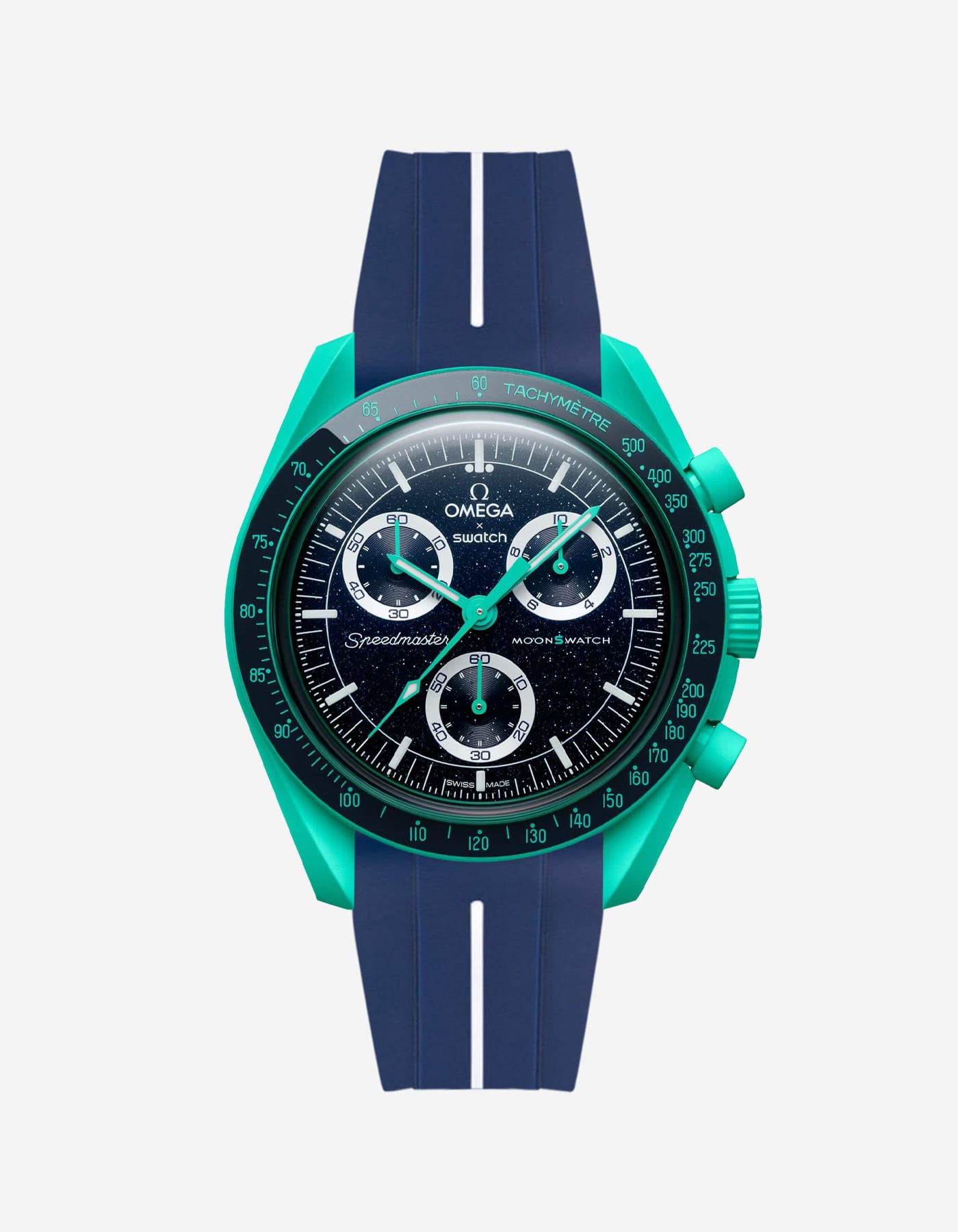MoonSwatch Mission On Earth - Polar Lights Watch (Rubber Strap)