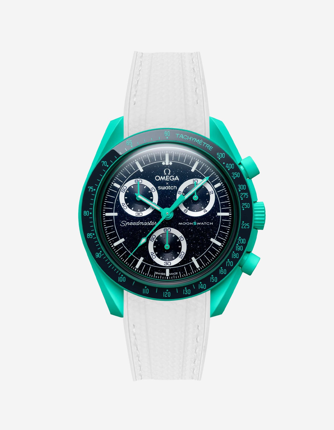MoonSwatch Mission On Earth - Polar Lights Watch (Rubber Strap)